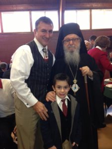 NYSI Patient Archbishop Demetrios with Dr. Dean at St. Basils Academy for Children Christmas Party